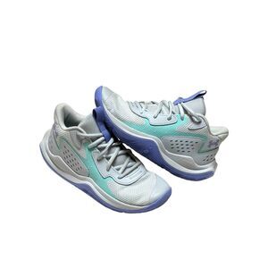 Under Armour Jet '23 "Grey/Blue" Grade School Girls' Basketball Shoe Sz 5y